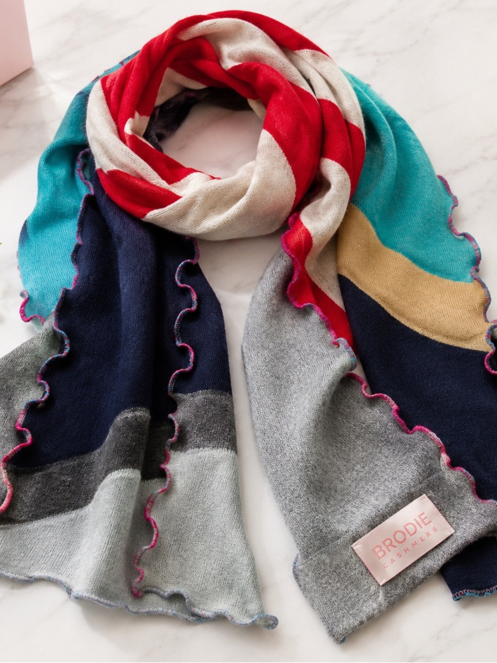 Brodie Multicolor 100% Cashmere Scarf